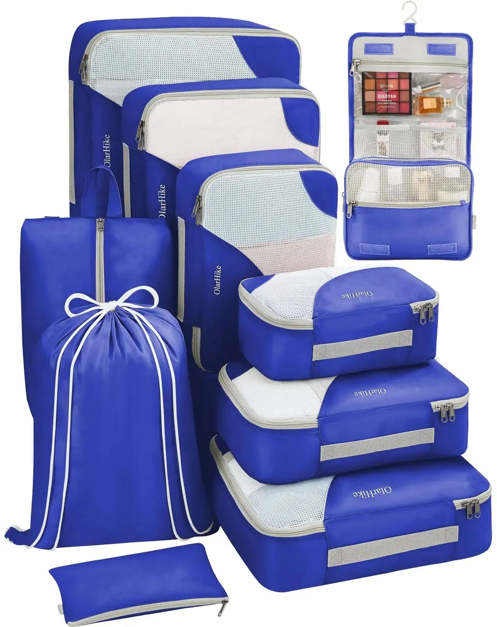 OlarHike Travel Essentials 10-Piece Packing Cube Set with Anti-Tear Stitching