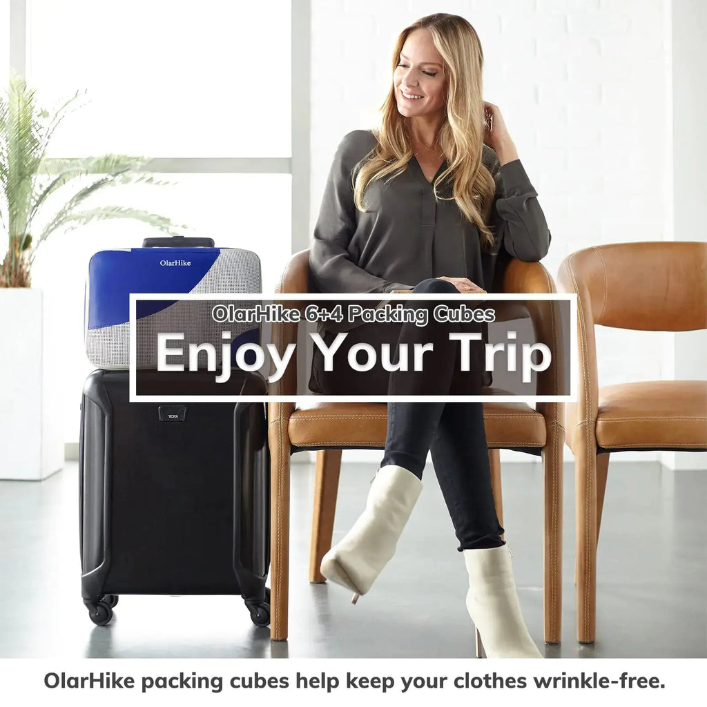 OlarHike Travel Essentials 10-Piece Packing Cube Set with Anti-Tear Stitching