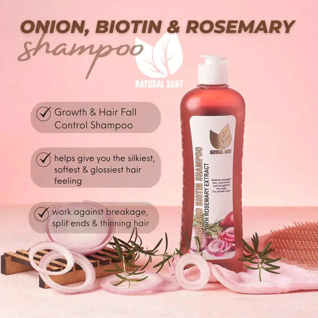 Onion Biotin & Rosemary Shampoo & Treatment - Stronger, Thicker, and Longer Hair