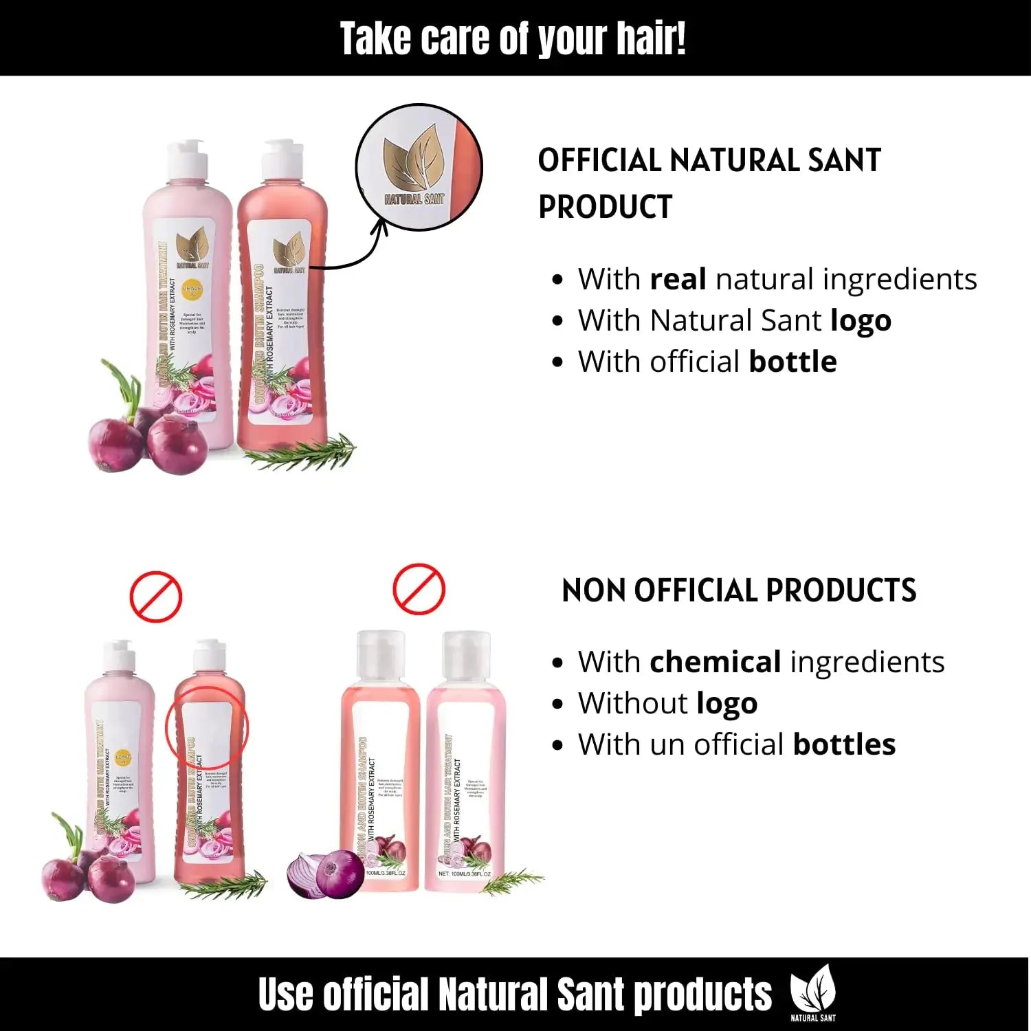 Onion Biotin & Rosemary Shampoo & Treatment - Stronger, Thicker, and Longer Hair
