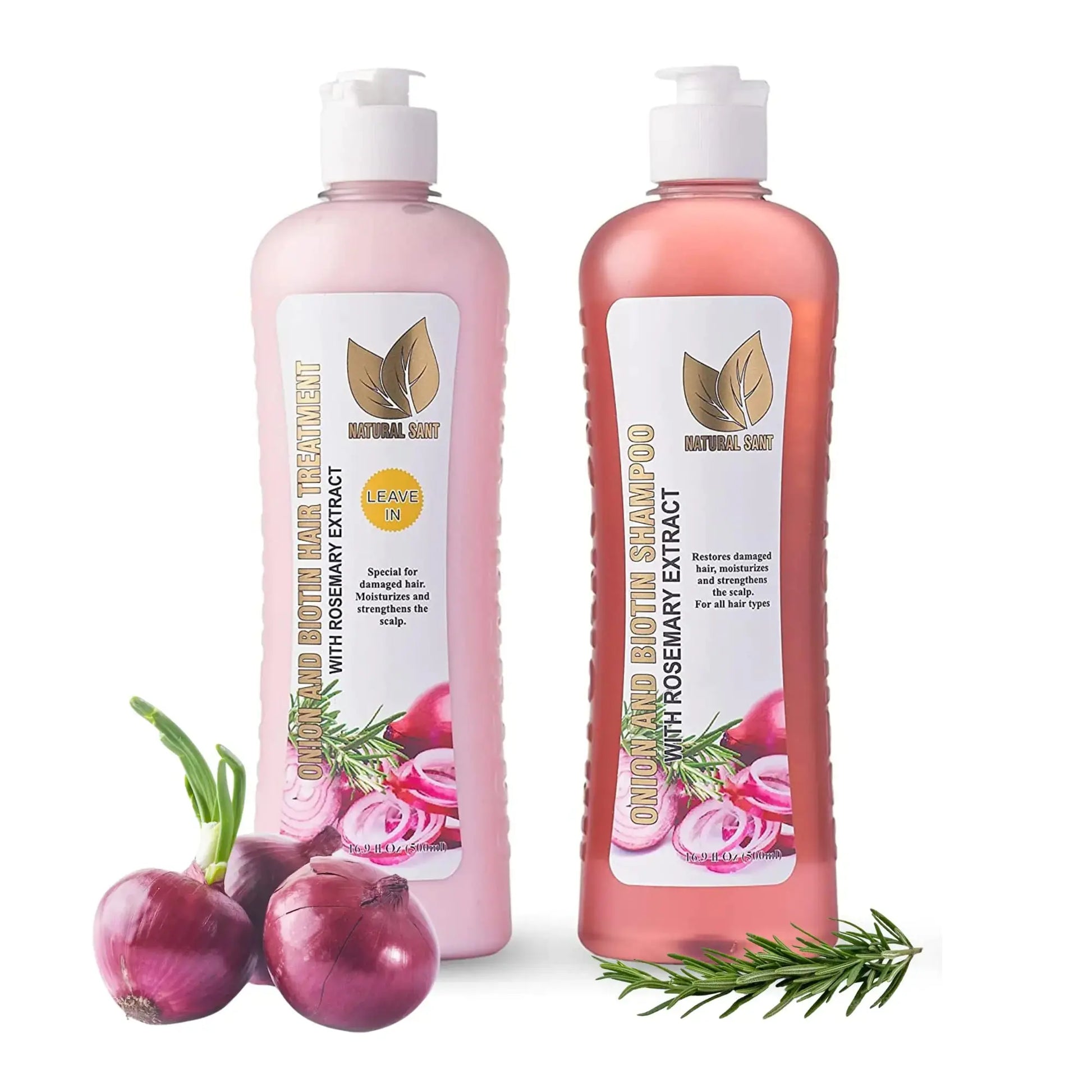 Onion Biotin & Rosemary Shampoo & Treatment - Stronger, Thicker, and Longer Hair