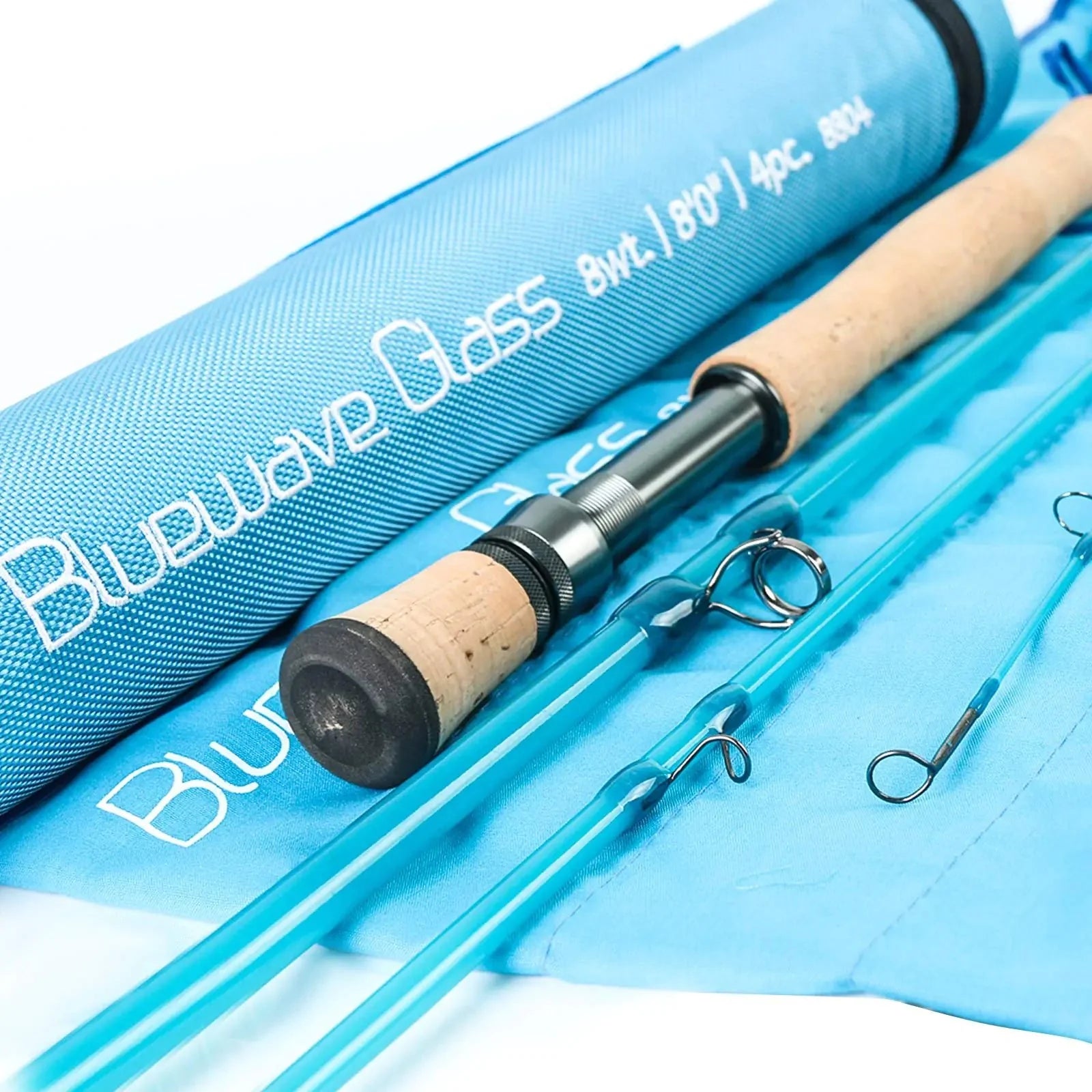 MAXIMUM CATCH Maxcatch Fiberglass Fly Fishing Rod: 3wt/ 5wt/ 6wt/8wt in BlueOrange Purple or Transparent (Bluewave Saltwater 8wt 8 4pcs)