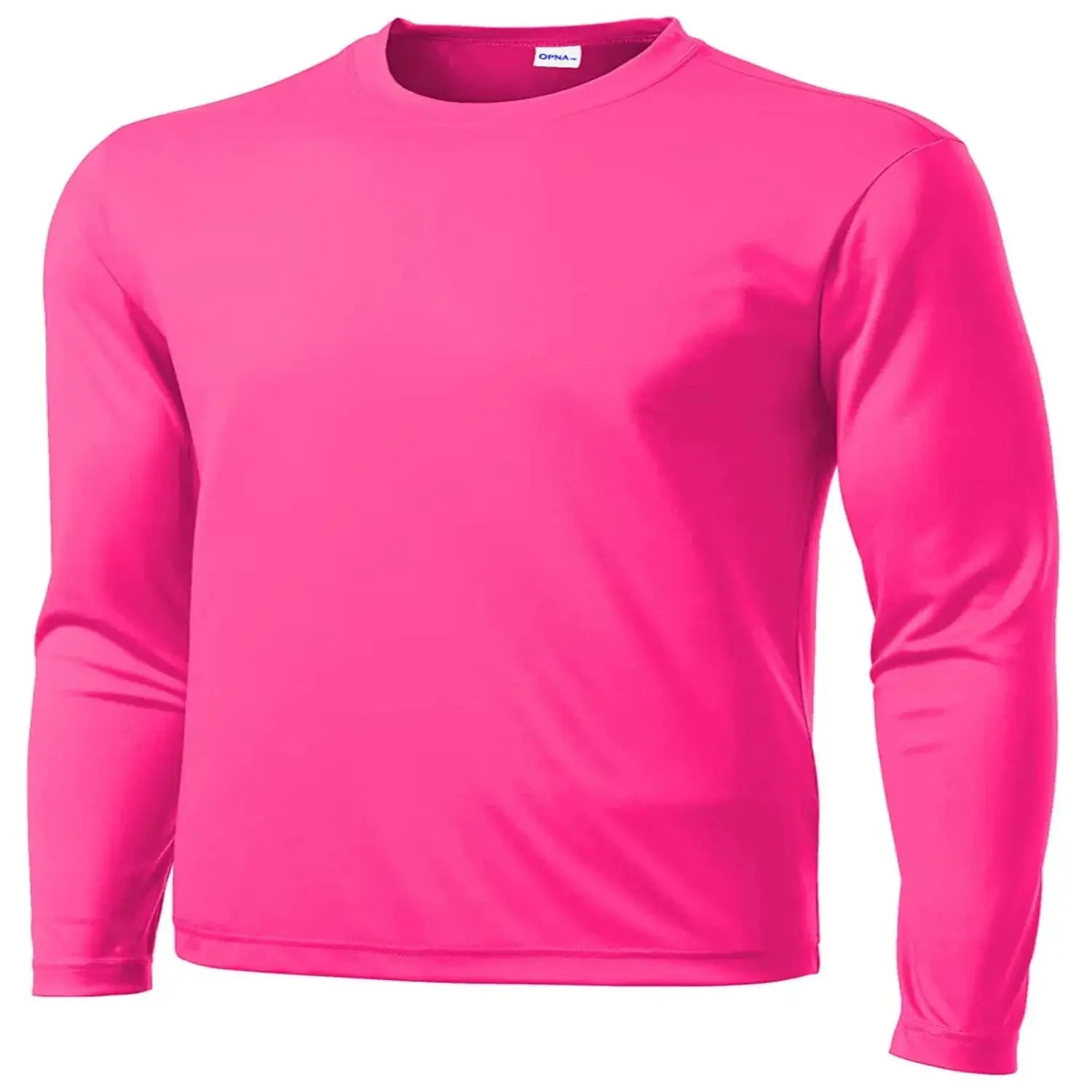 Opna Men's Long Sleeve Moisture Wicking Athletic Shirts - X-Large Tall, Pink Color