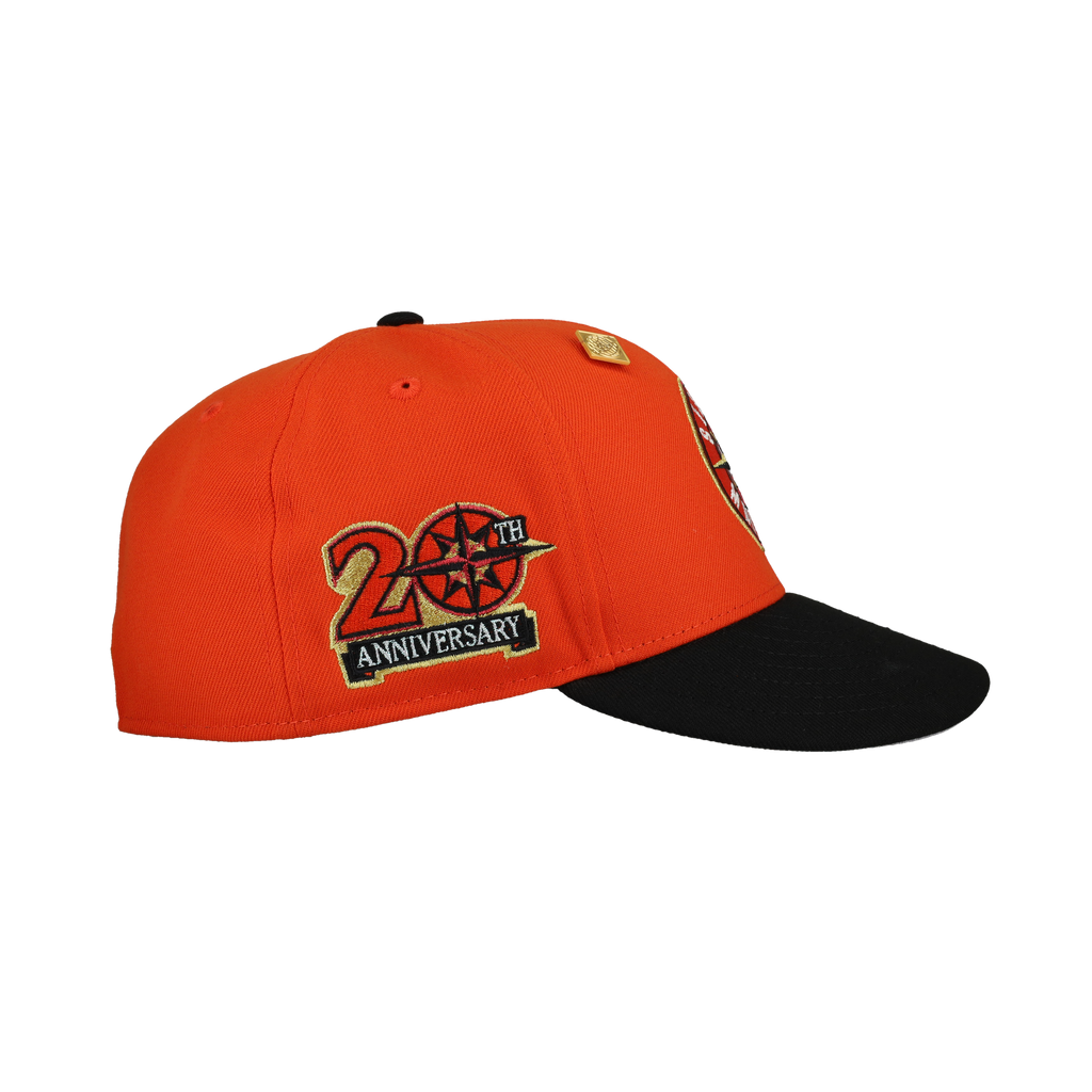 Seattle Mariners 20th Anniversary Orange Metallic 59Fifty Fitted Hat