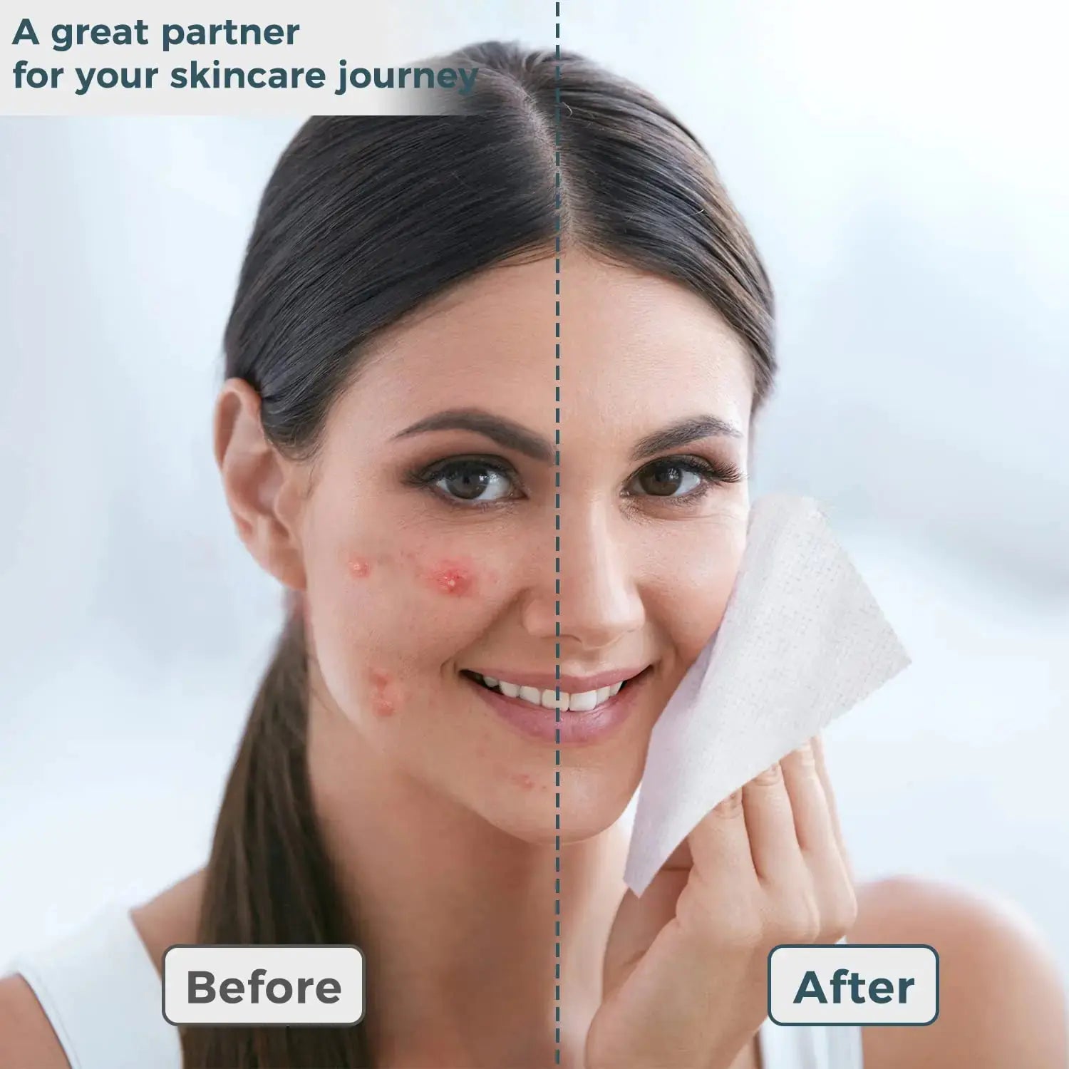 Ourmed Life Disposable Face Towels - 100 Count Lint-Free Biodegradable Makeup Remover Wipes