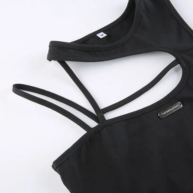 Out Black Sexy Blouse - Sleeveless Crop Top