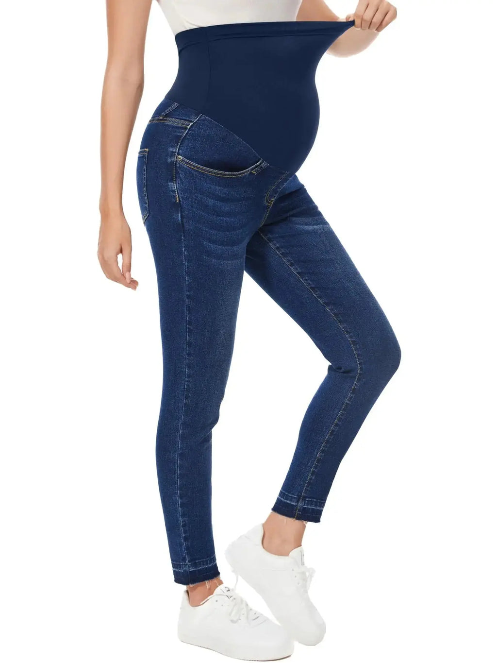 PACBREEZE Women's Maternity Jeans - Over Belly Skinny Stretchy Denim Pants