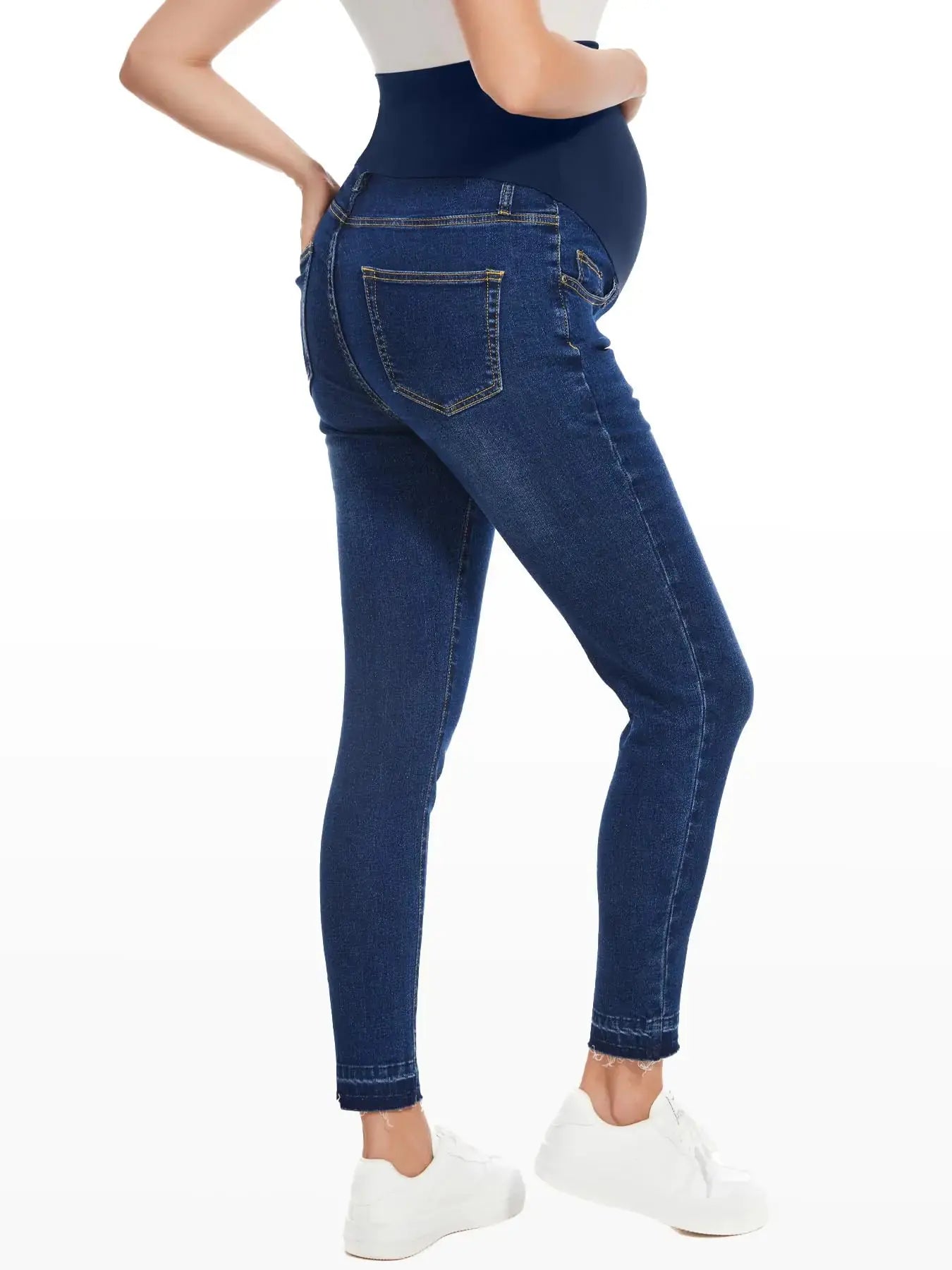 PACBREEZE Women's Maternity Jeans - Over Belly Skinny Stretchy Denim Pants