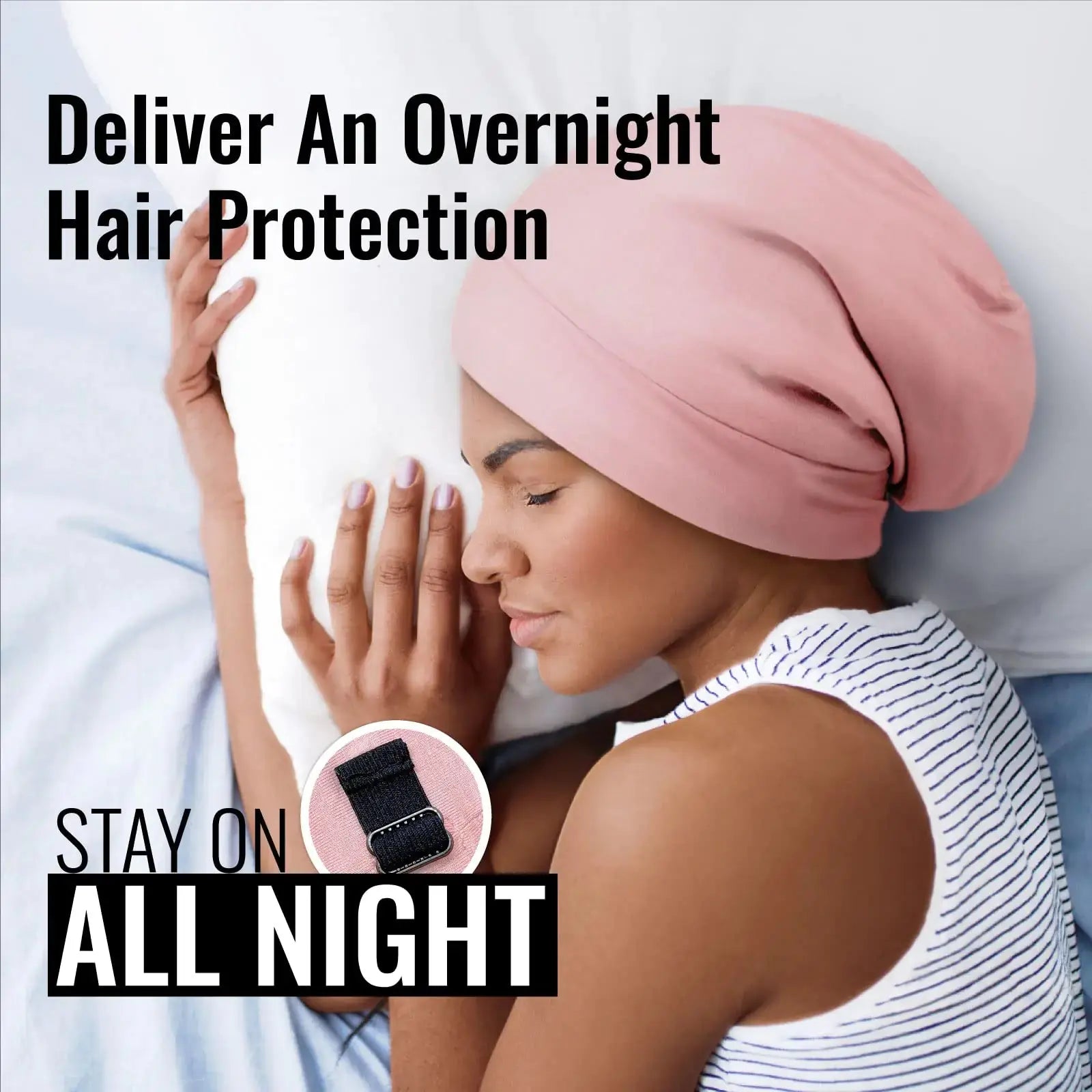 PARISBELLA Satin Lined Sleep Cap Bonnet - Made For Curly Hair & Braids