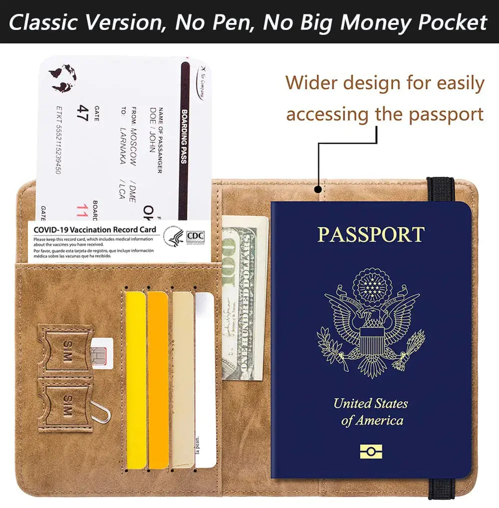 PASCACOO Passport Holder Cover Wallet - Travel Essentials RFID Blocking Leather Card Case