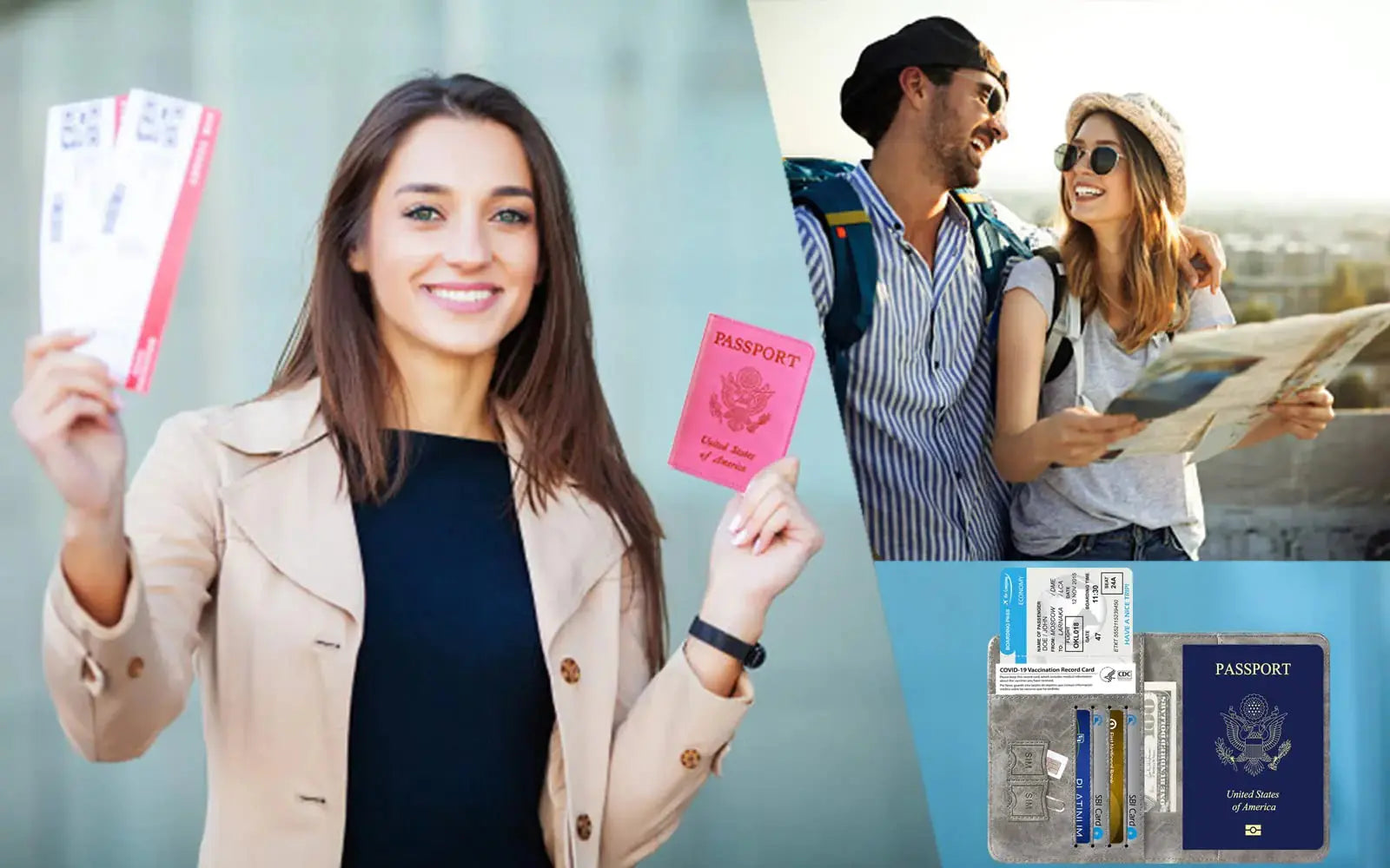 PASCACOO Passport Holder Cover Wallet - Travel Essentials RFID Blocking Leather Card Case