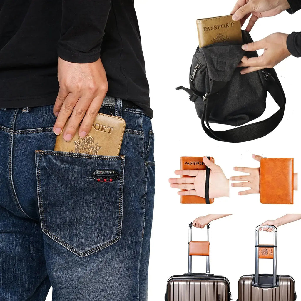 PASCACOO Passport Holder Cover Wallet - Travel Essentials RFID Blocking Leather Card Case