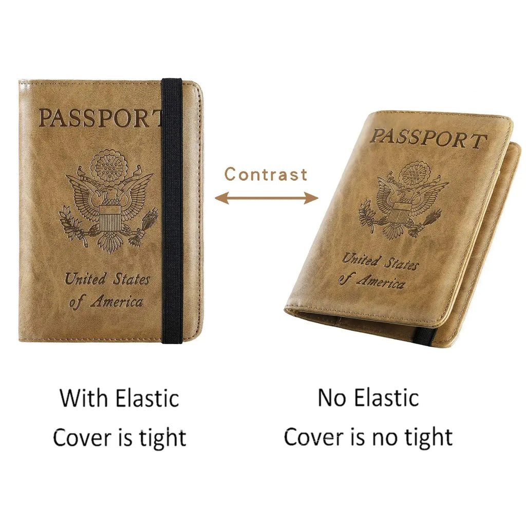 PASCACOO Passport Holder Cover Wallet - Travel Essentials RFID Blocking Leather Card Case