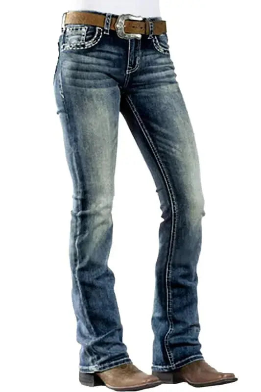 PEIHOT 90s Mid Rise Bootcut Women's Jeans - High Stretch Black Jeans Pantalones De Mujer Denim Pants