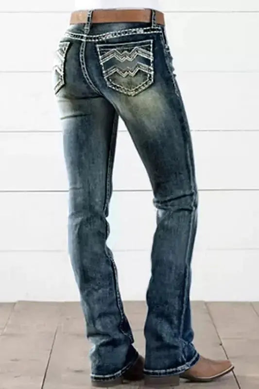 PEIHOT 90s Mid Rise Bootcut Women's Jeans - High Stretch Black Jeans Pantalones De Mujer Denim Pants