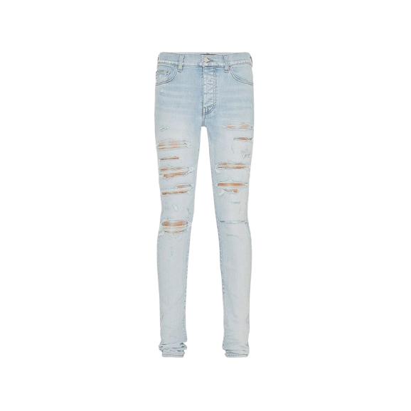 Amiri Plaid Thrasher Jeans Light Indigo