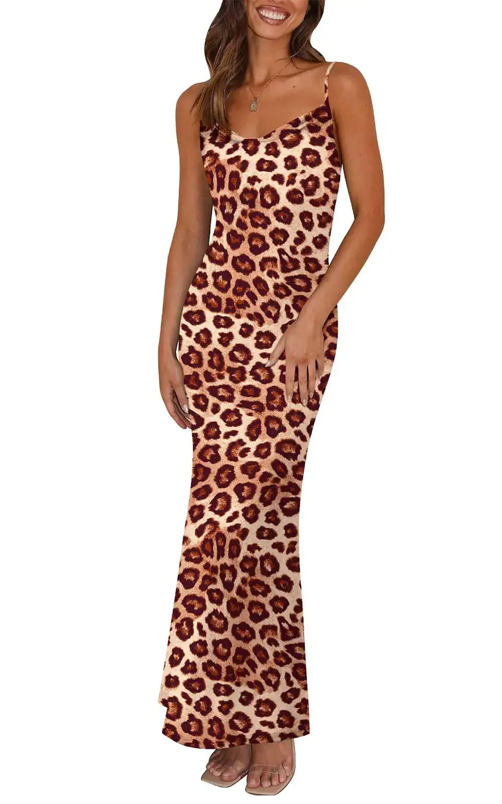 PRETTYGARDEN Women's 2024 Summer Floral Spaghetti Strap Maxi Dress - Sexy Bodycon Dress