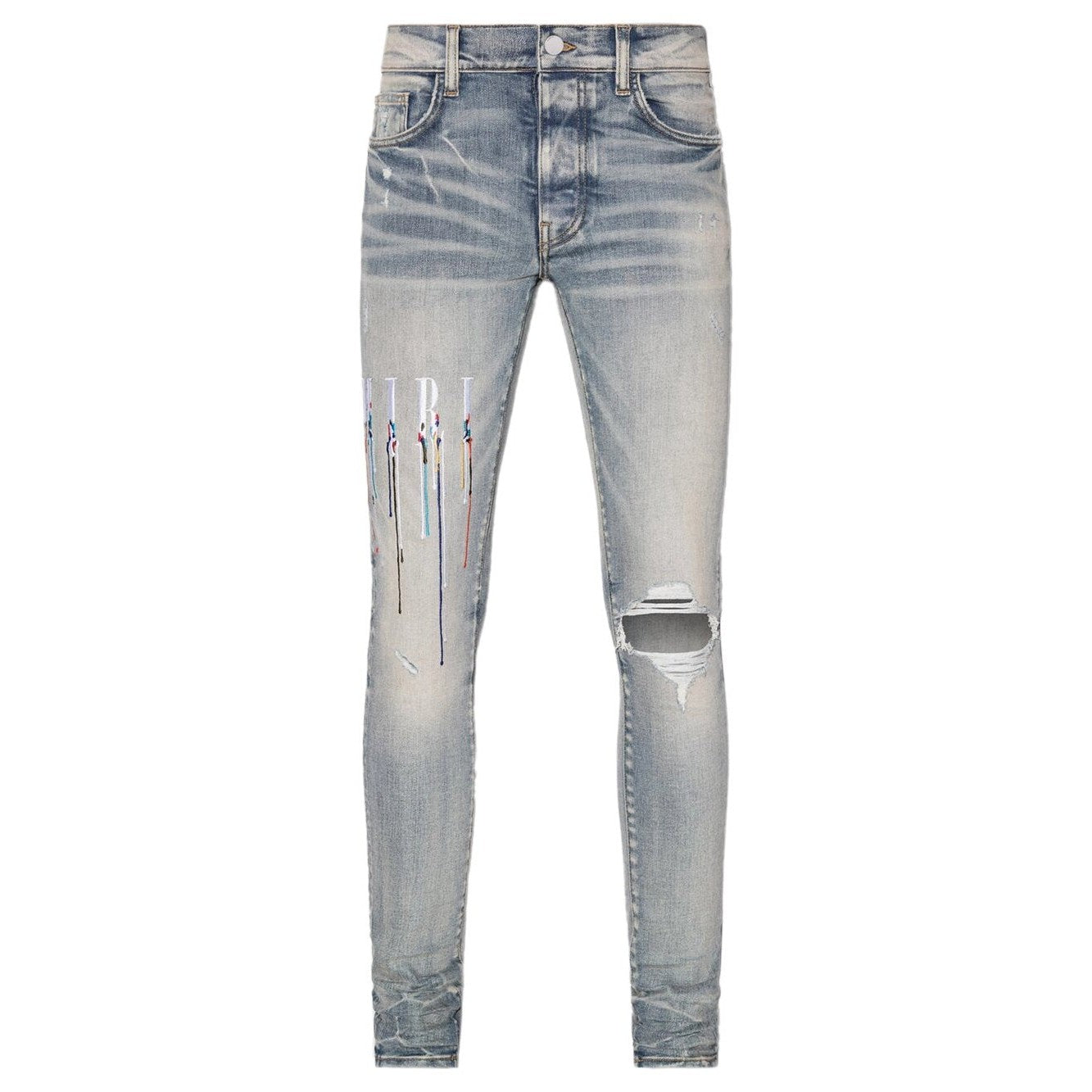 Amiri Paint Drop Logo Jean Clay Indigo