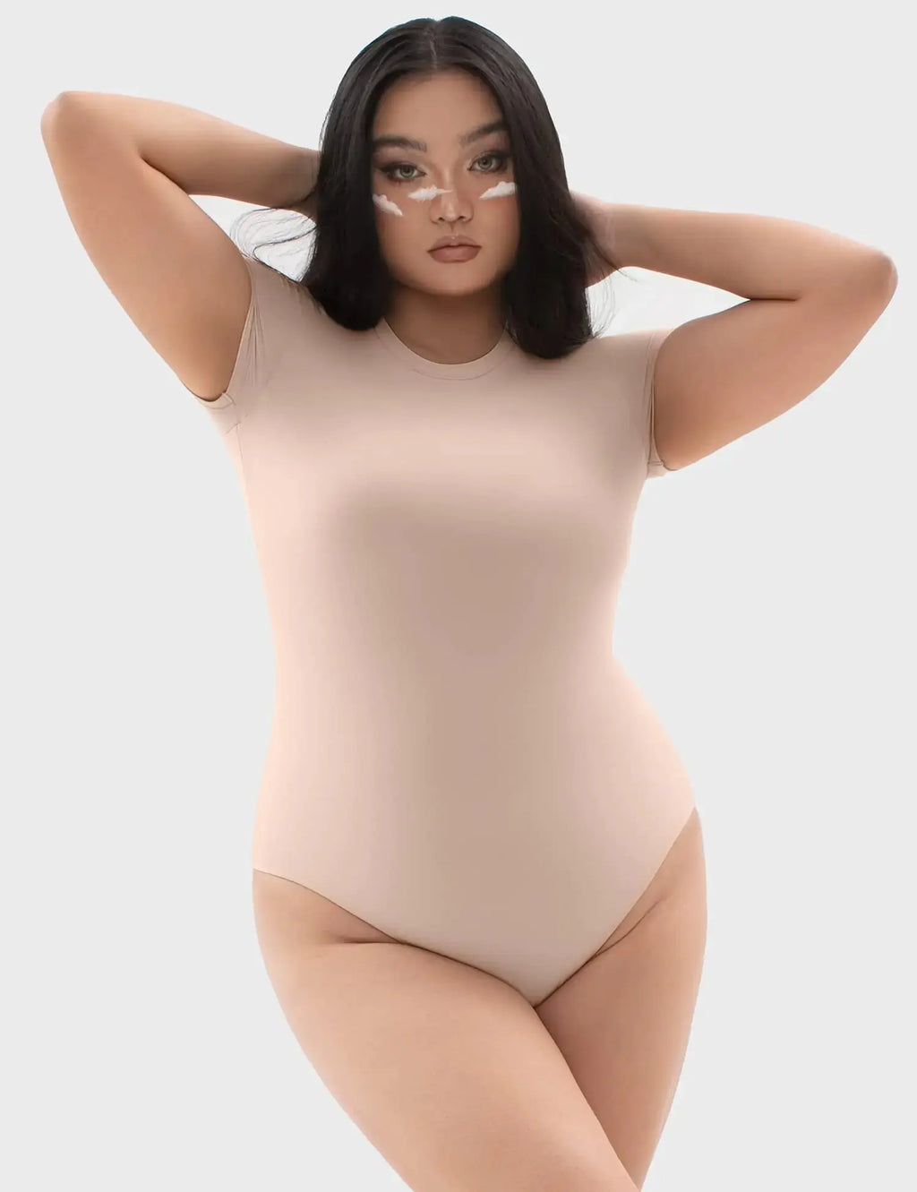 PUMIEY Women’s Crew Neck Short Sleeve Bodysuit – Smoke Cloud Pro Collection