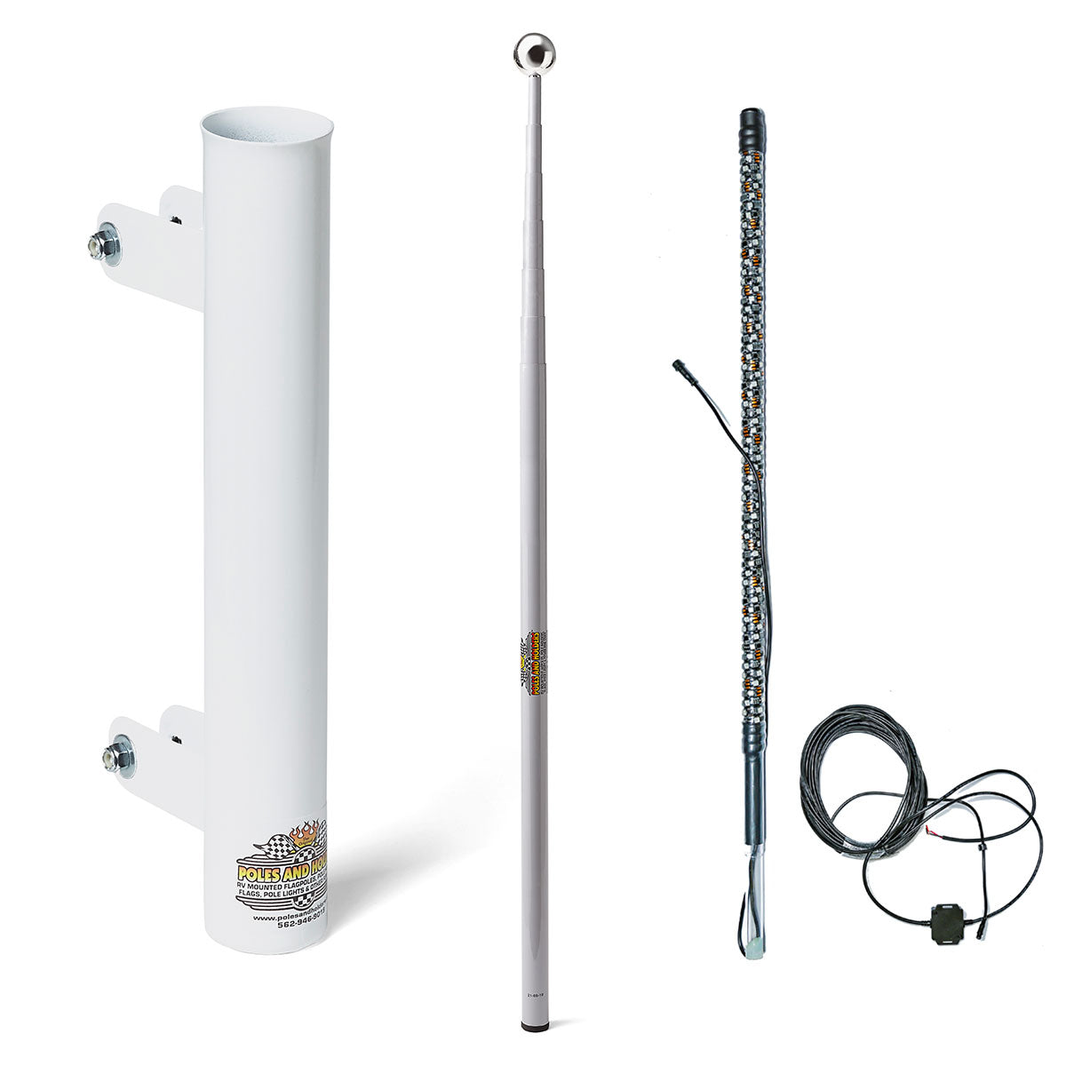 22' Telescoping Flagpole w/ Ladder Mount and Camp Locator Kit