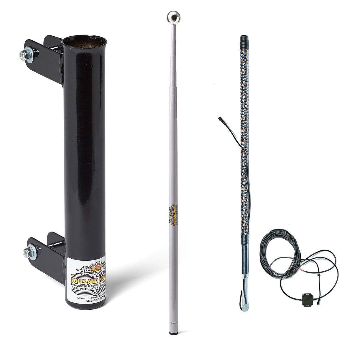 22' Telescoping Flagpole w/ Ladder Mount and Camp Locator Kit