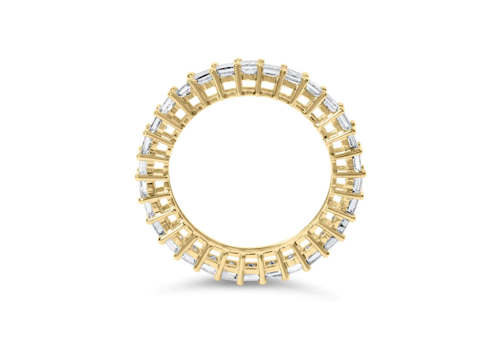 14K Yellow Gold 3.0 Cttw Shared Prong-Set Princess-cut Diamond Eternity Band Ring (H-I Color, SI1-SI2 Clarity)