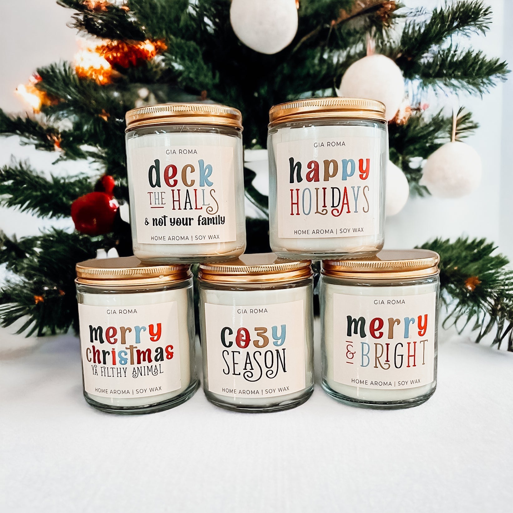 Christmas Scented Candle - Orange Eucalyptus Frankincense Clove Cedar 8oz