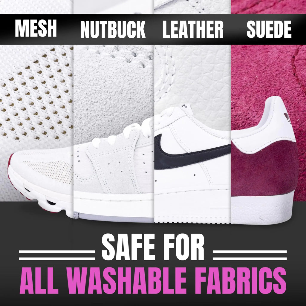 Pink Miracle Shoe Cleaner Kit with Bottle & Brush - For Fabric, Fabric, Whites, Suede & Nubuck Sneakers