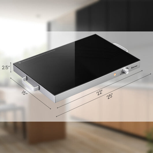 ?Only for Plus?22 x 14 Inch Electric Warming Tray Hot Plate Dish Warmer with Adjustable Temperature