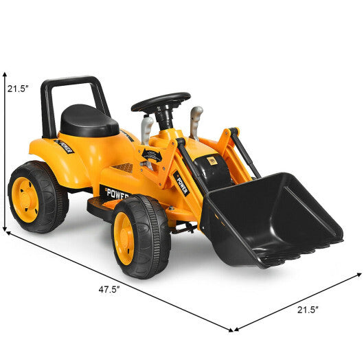 ?Only for Plus?Kids Ride On Excavator Digger 6V Battery Powered Tractor-Yellow