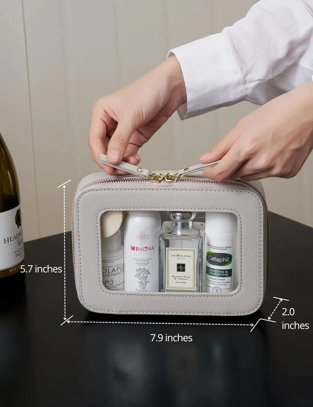 Popvibe Clear Makeup Bag - Travel Cosmetic Case | Transparent Toiletry Bag with Zipper