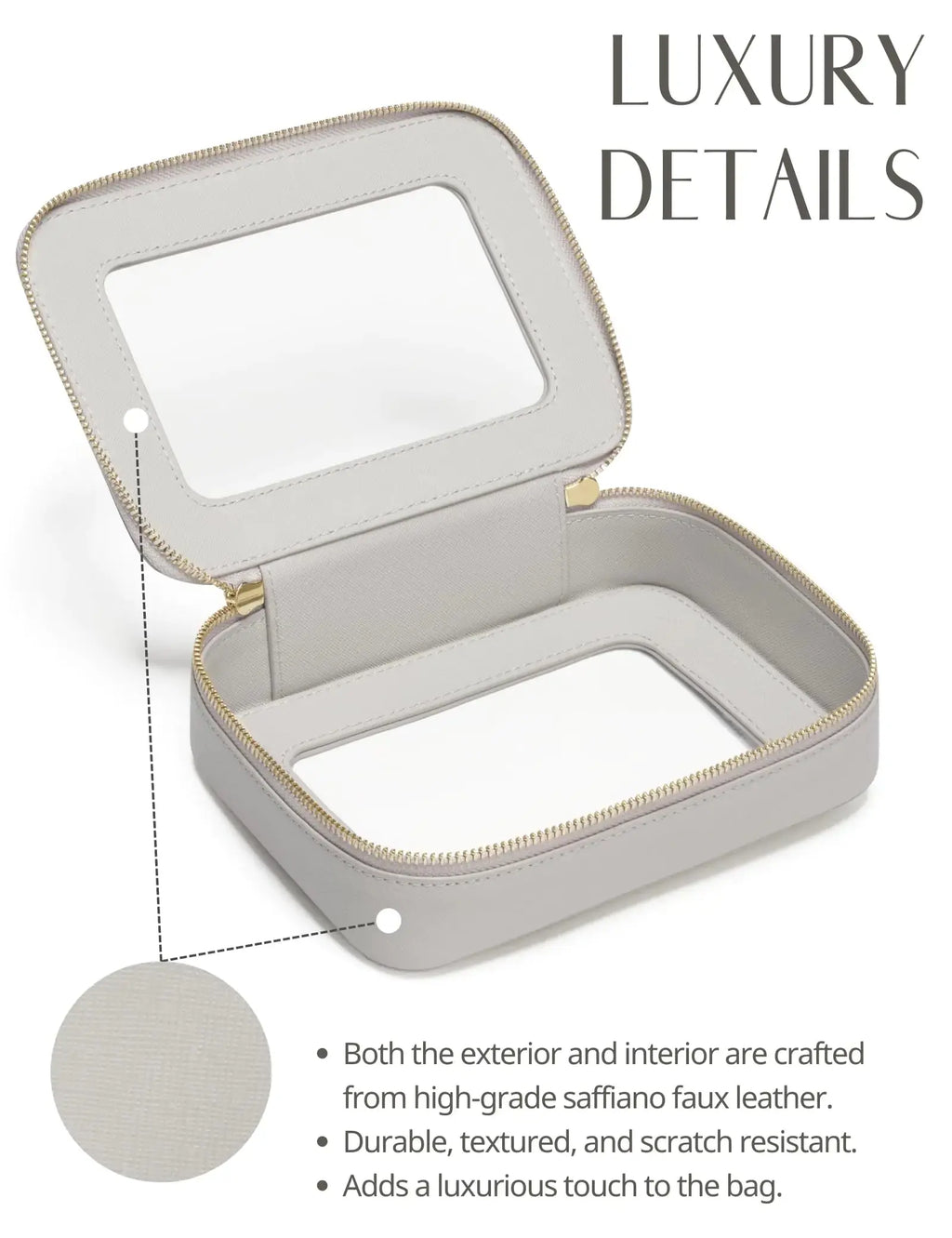 Popvibe Clear Makeup Bag - Travel Cosmetic Case | Transparent Toiletry Bag with Zipper