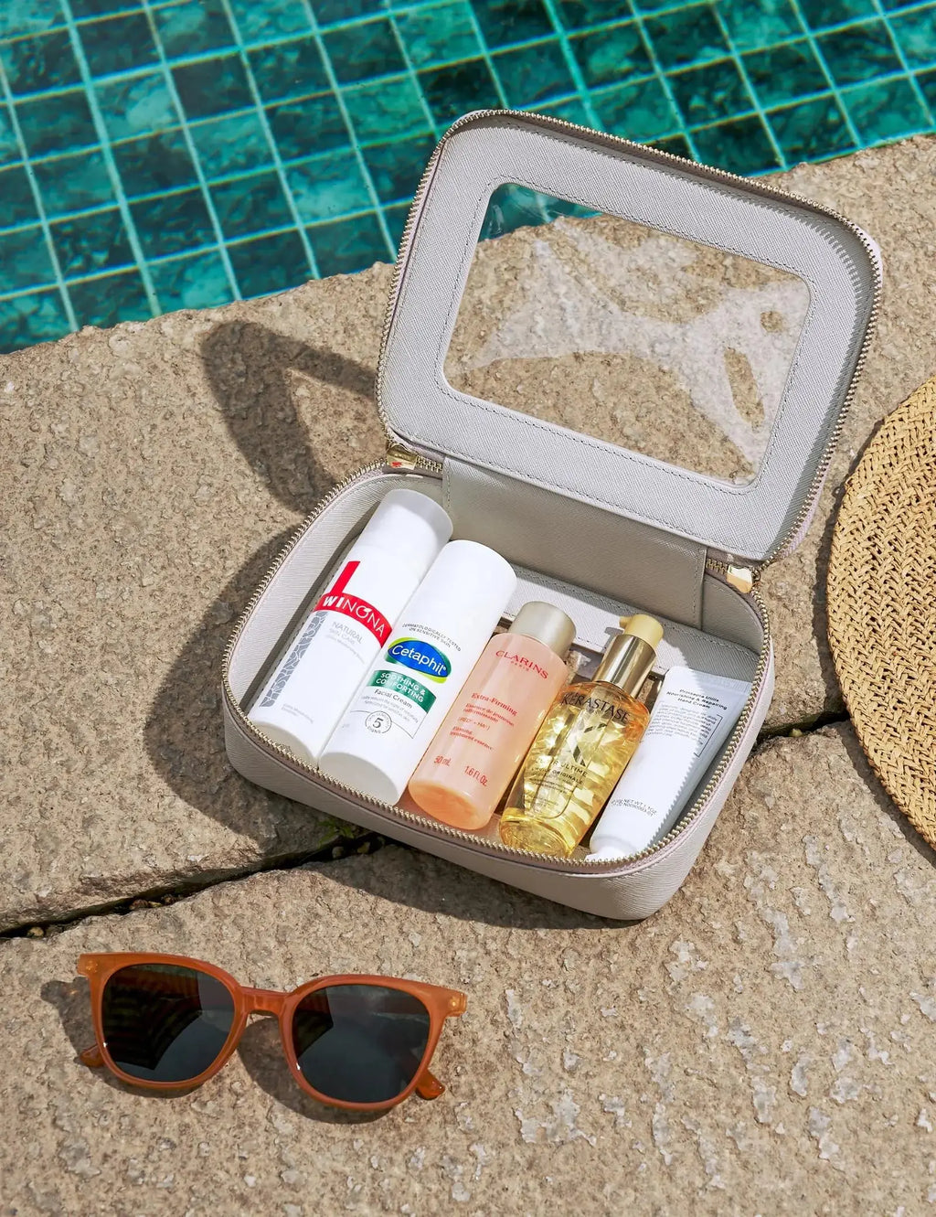 Popvibe Clear Makeup Bag - Travel Cosmetic Case | Transparent Toiletry Bag with Zipper