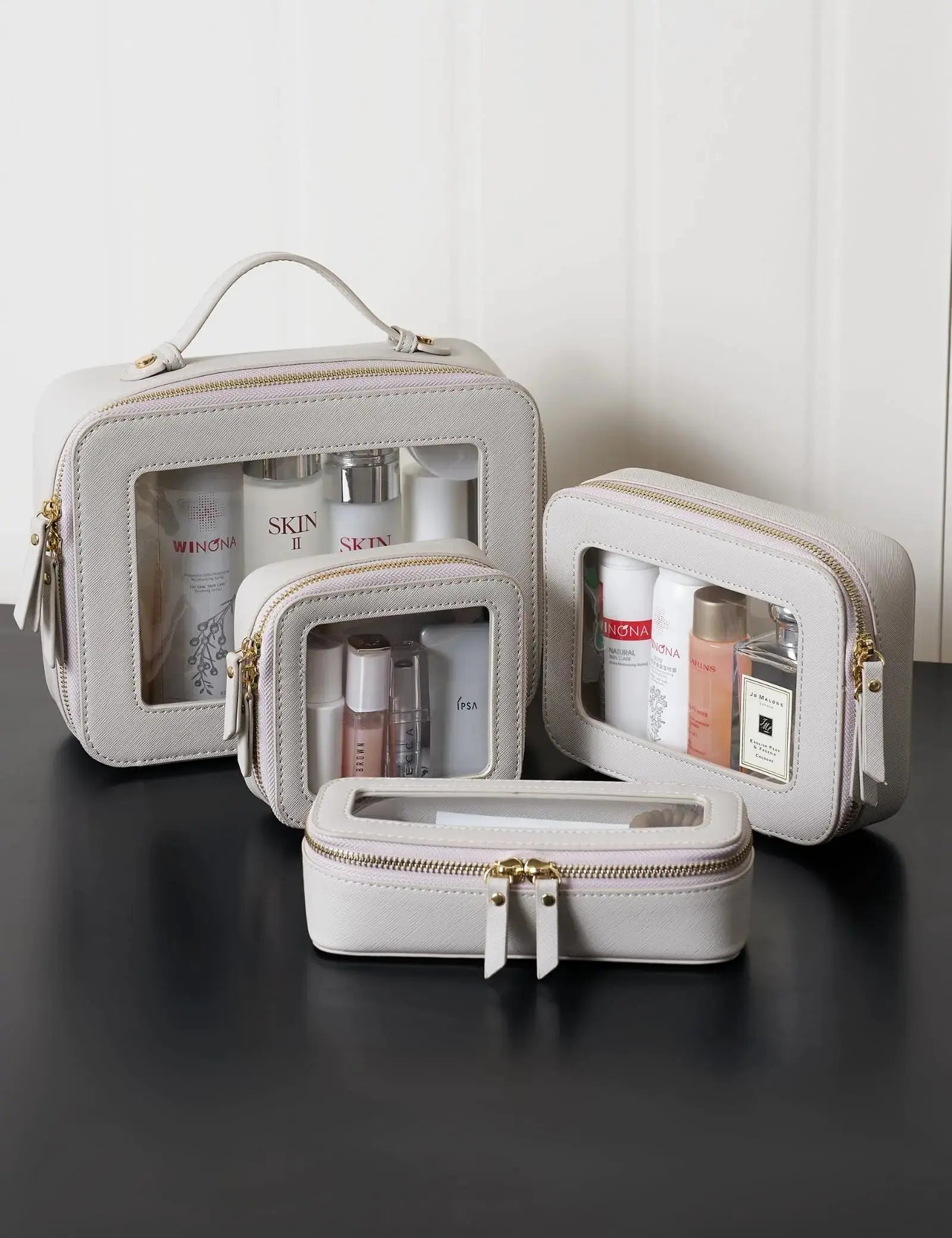Popvibe Clear Makeup Bag - Travel Cosmetic Case | Transparent Toiletry Bag with Zipper