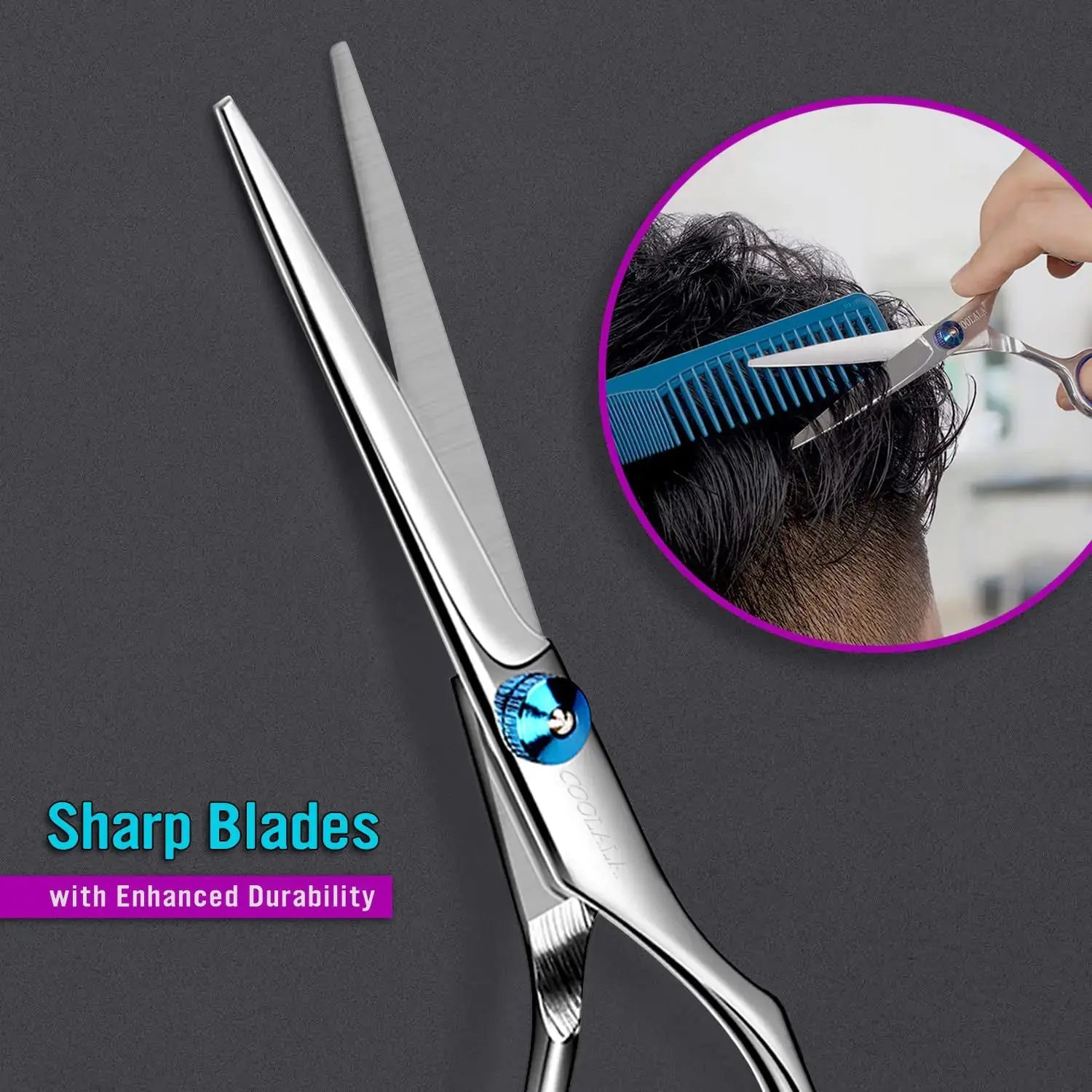 Professional 6.5-Inch Stainless Steel Hair Cutting Scissors with Comb