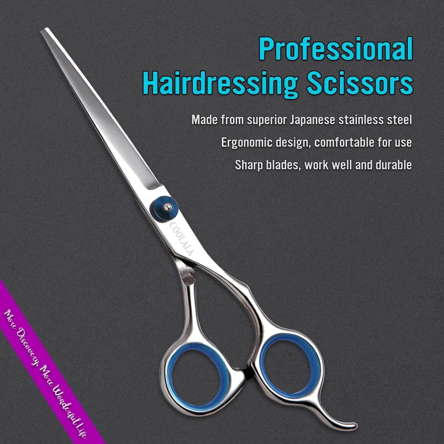 Professional 6.5-Inch Stainless Steel Hair Cutting Scissors with Comb