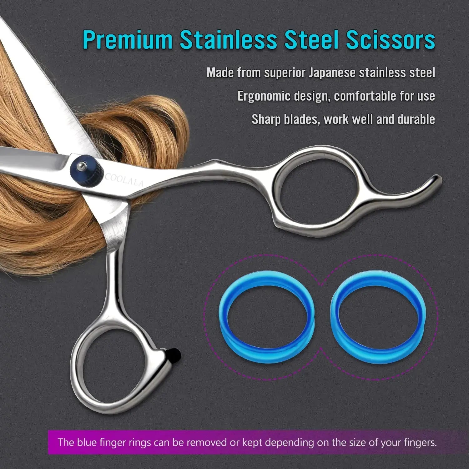 Professional 6.5-Inch Stainless Steel Hair Cutting Scissors with Comb