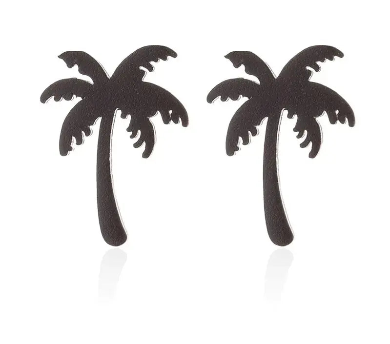 Punk Women Coconut Palm Tree Earrings