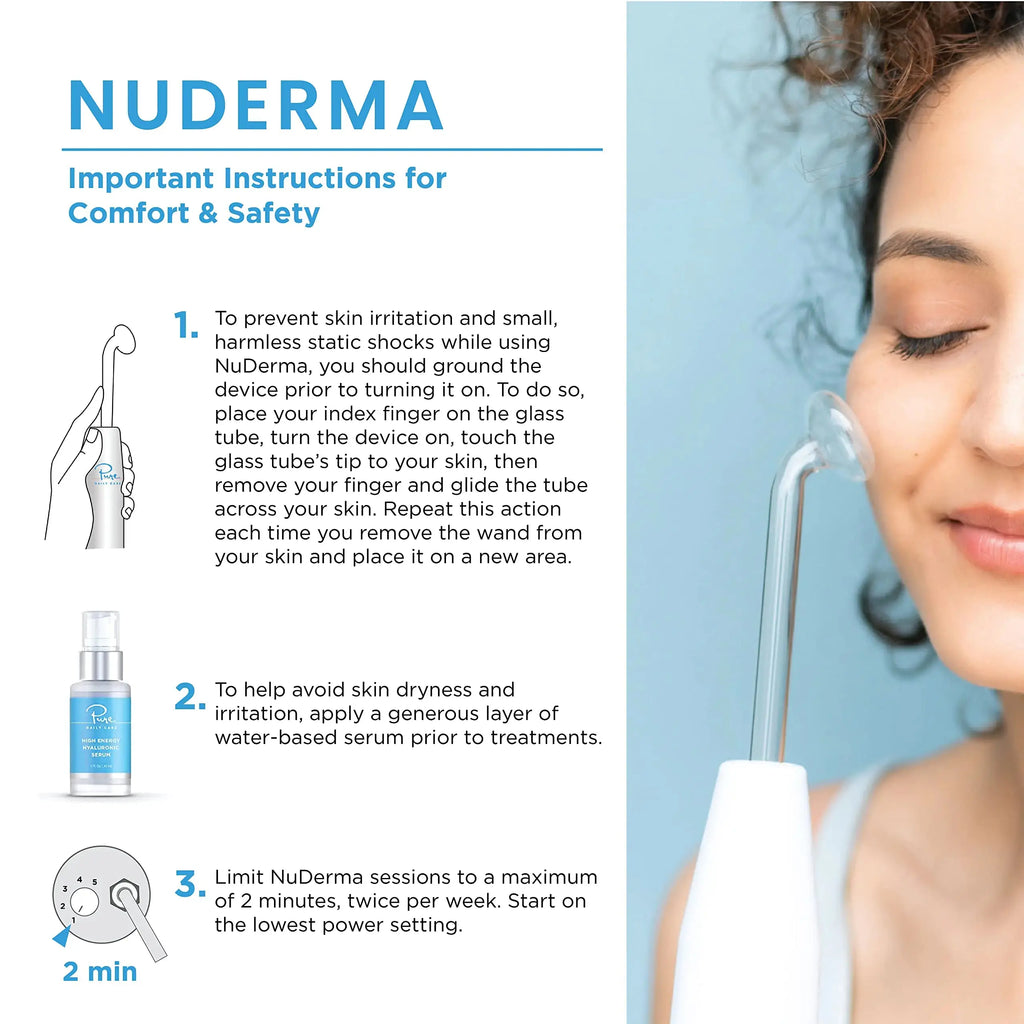 Pure Daily Care NuDerma Portable Handheld Skin Therapy - Hair & Scalp Stimulator - Wand Machine