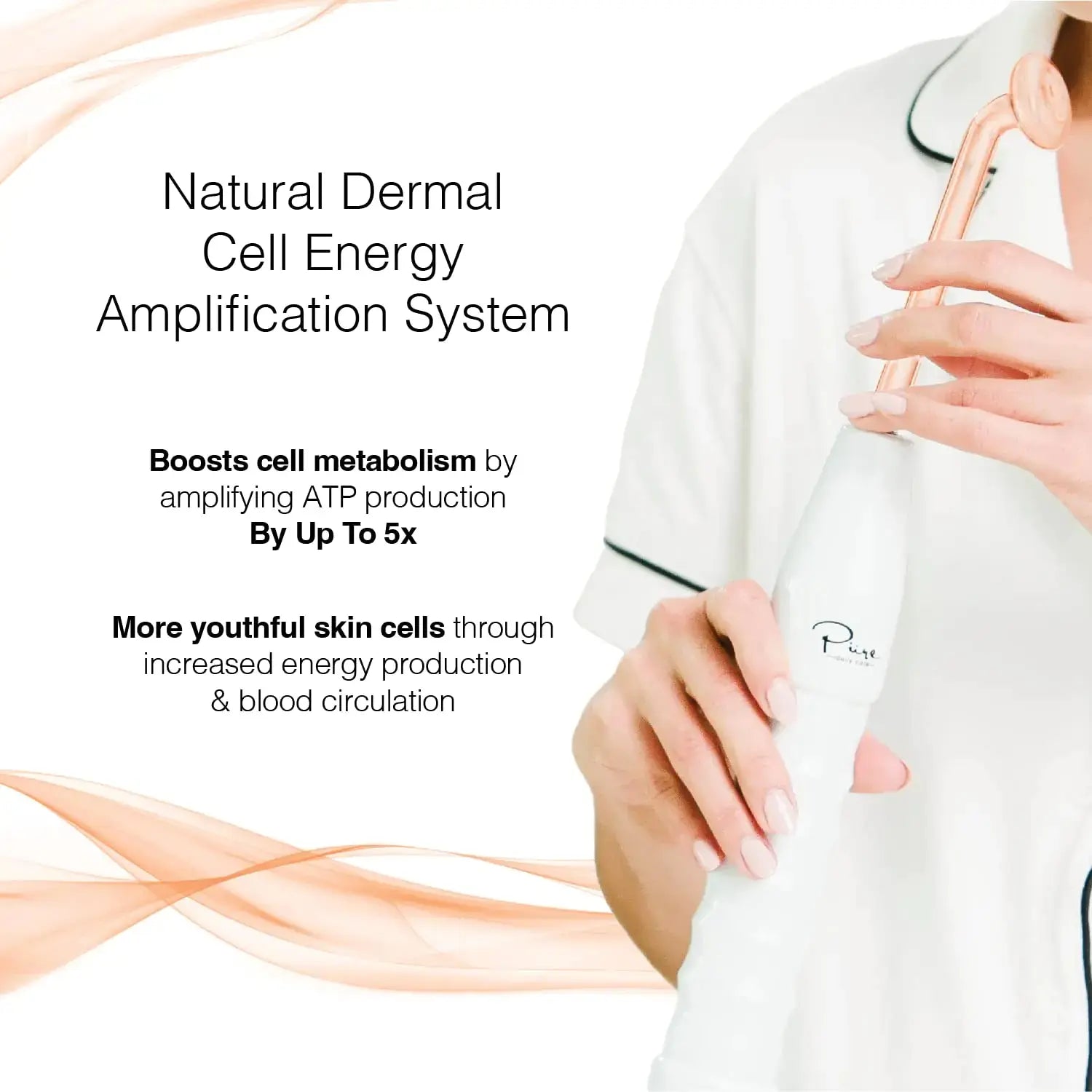 Pure Daily Care NuDerma Portable Handheld Skin Therapy - Hair & Scalp Stimulator - Wand Machine