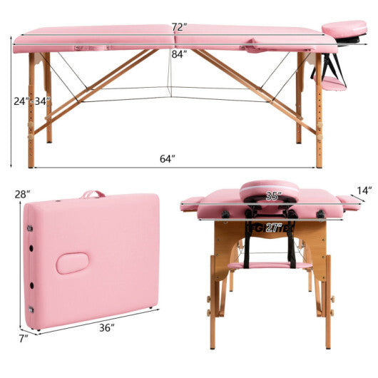 Quick Setup Foldable and Portable Facial Spa Bed with Carry Case