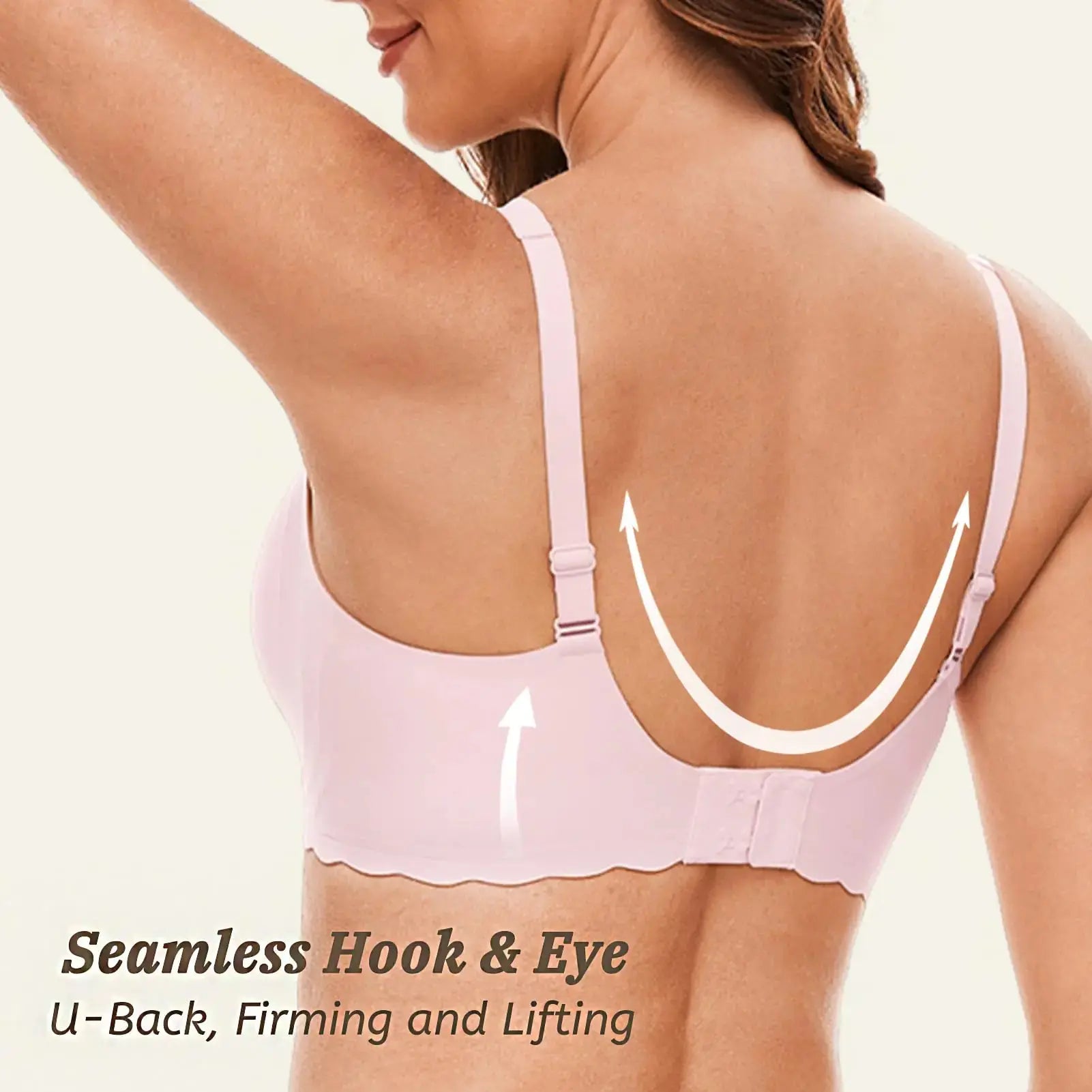 Quttlzze Deep V Petal Bra - Soft Wireless Bra with Extender