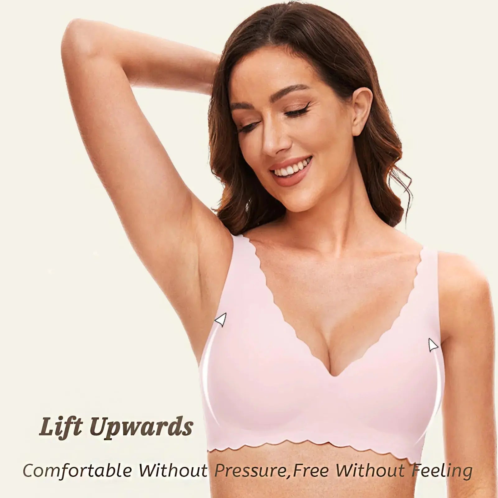 Quttlzze Deep V Petal Bra - Soft Wireless Bra with Extender