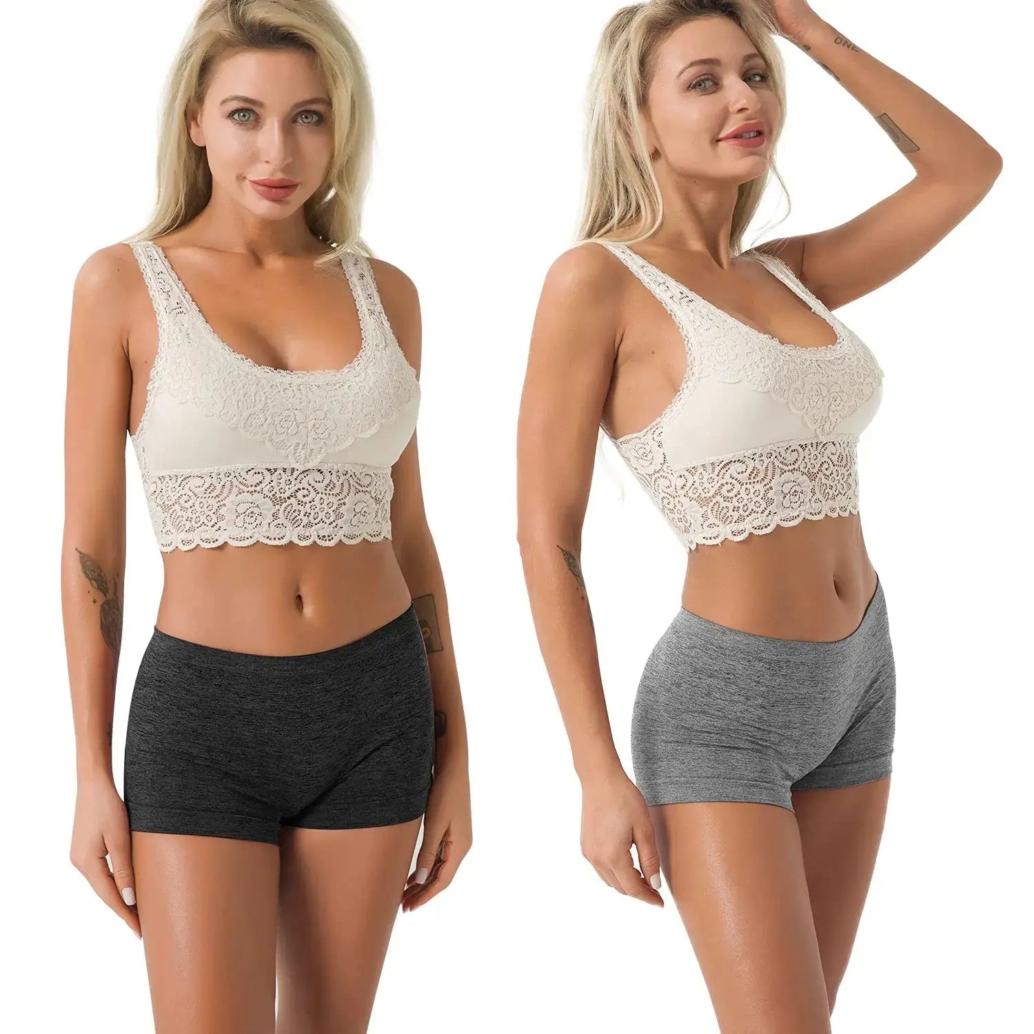 R RUXIA Women's Boyshort Panties - Seamless Nylon Underwear Stretch Boxer