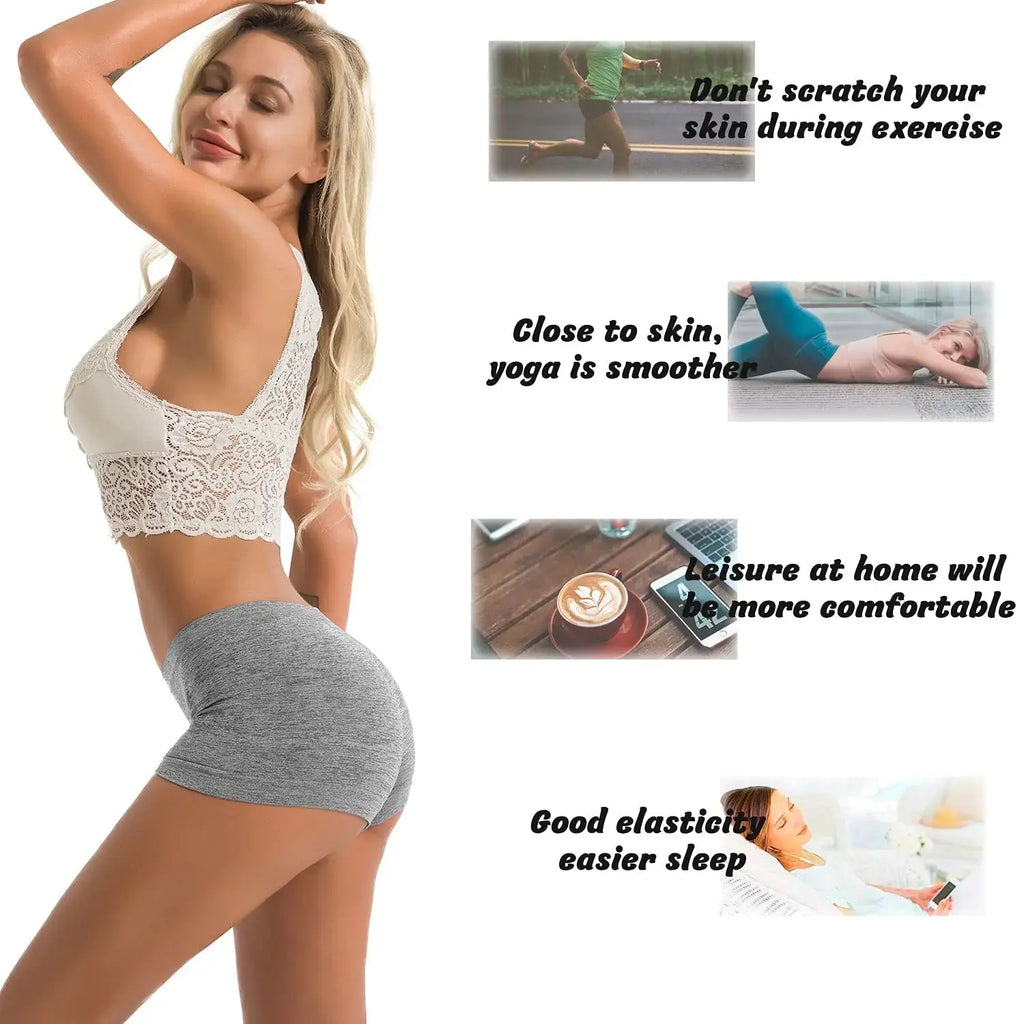 R RUXIA Women's Boyshort Panties - Seamless Nylon Underwear Stretch Boxer