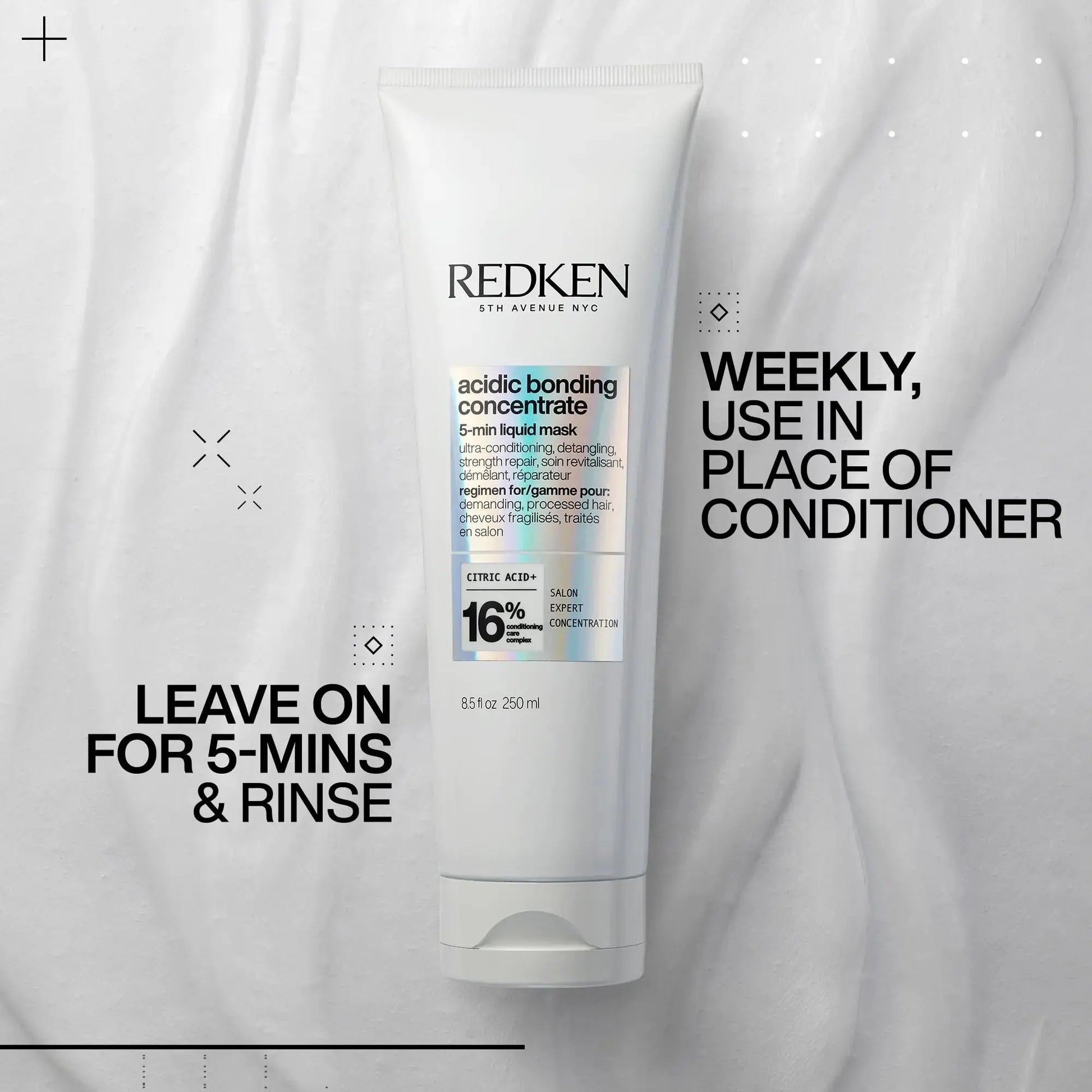 REDKEN Bonding Hair Mask for Dry, Damaged Hair Repair - Hydrating 5 Minute Liquid Hair Mask
