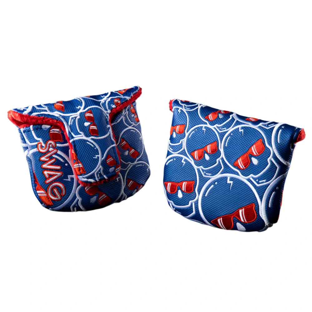 Swag Golf - Patriotic Red/White/Blue Concentric Skulls Mallet Putter Headcover *opened, no bag*