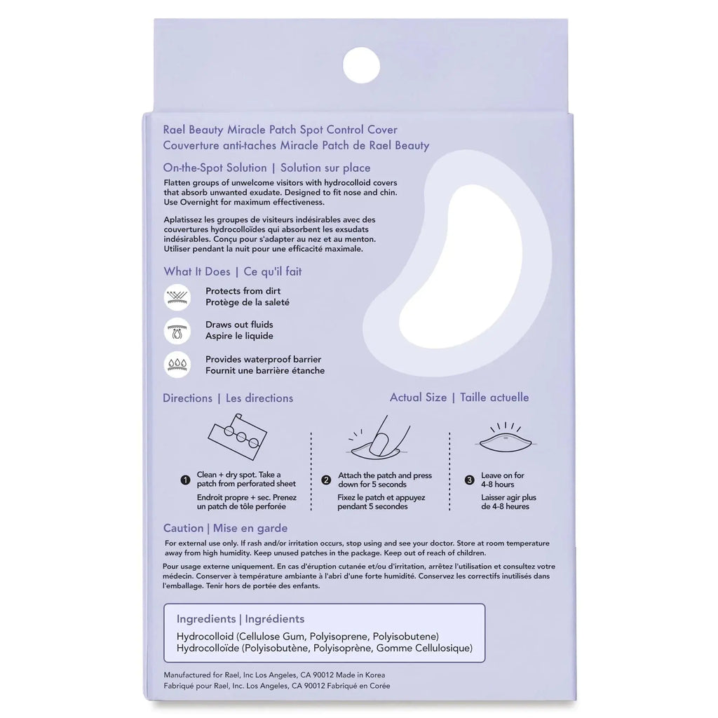 Rael Miracle Hydrocolloid Pimple Patches - Large Spot Control (20 Count)
