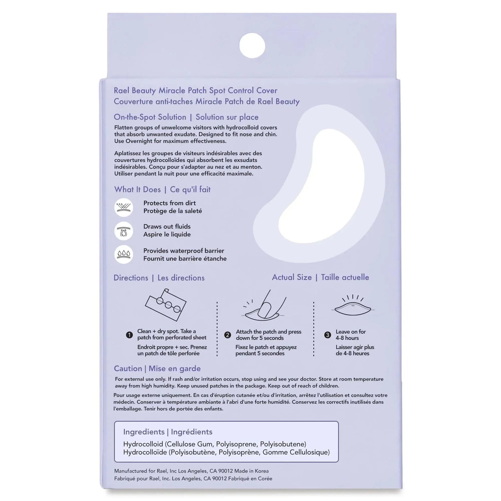 Rael Miracle Hydrocolloid Pimple Patches - Large Spot Control (20 Count)
