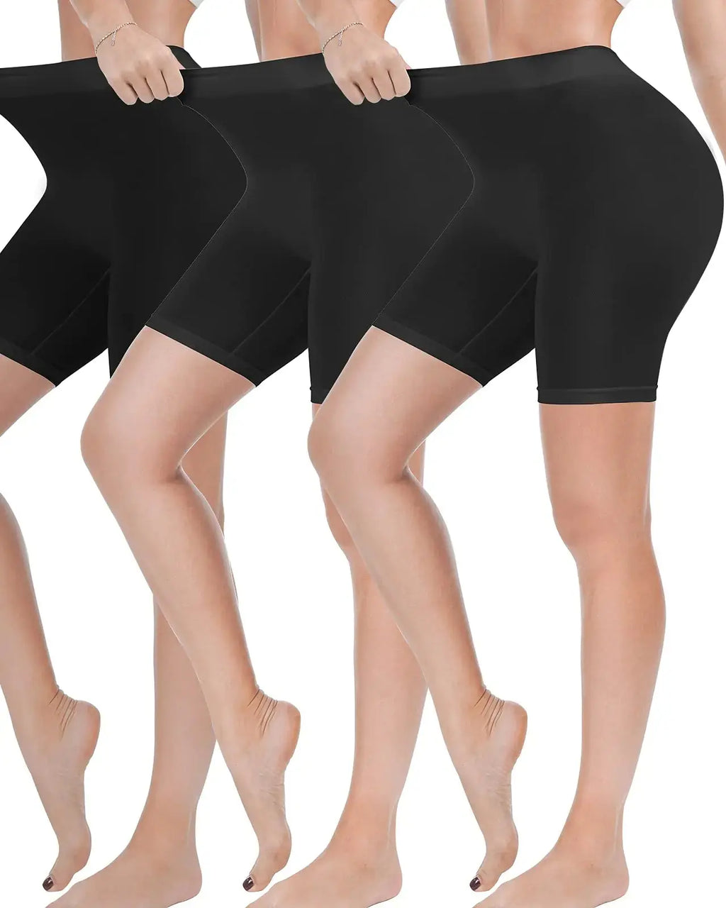 Reamphy 3 Pack Slip Shorts for Women Under Dress - Comfortable Smooth Yoga Shorts | Workout Biker Shorts